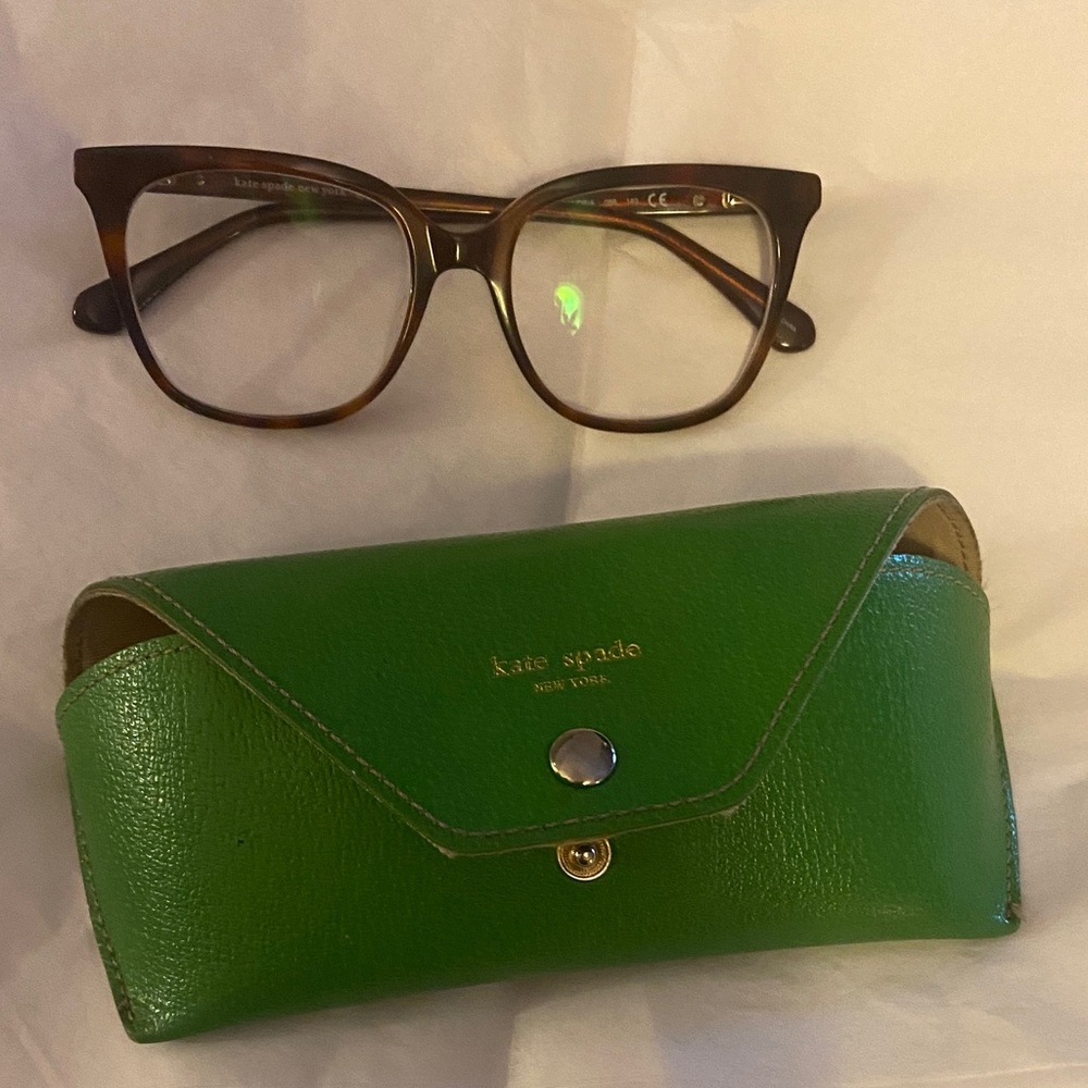 Kate Spade Brown Glasses with Green Case